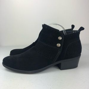 BareTraps Black Suede Ankle Boot w/cutout design